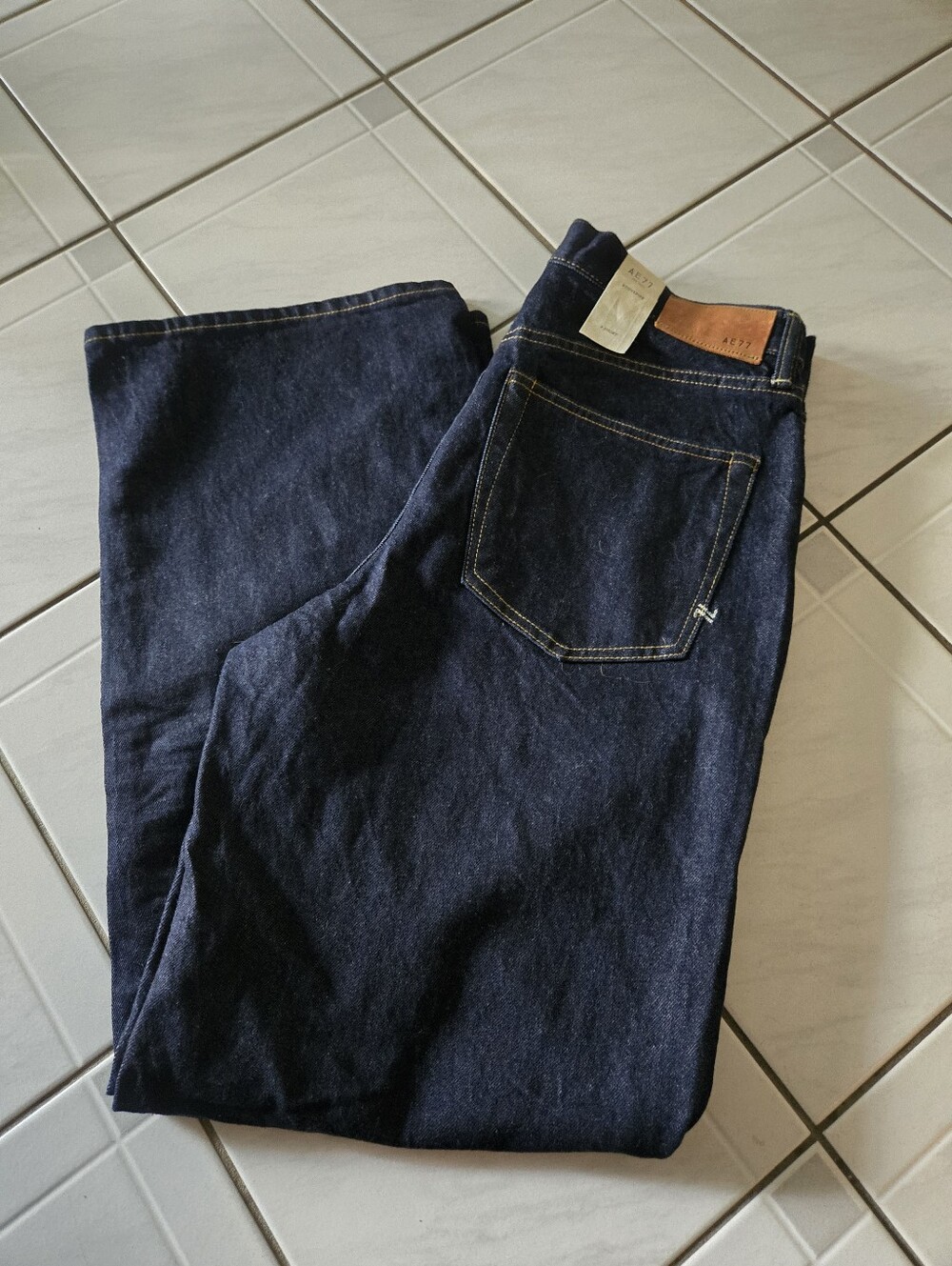 NWT AE77 American Eagle Premium Stovepipe Dark Wash Jeans 8 Short
